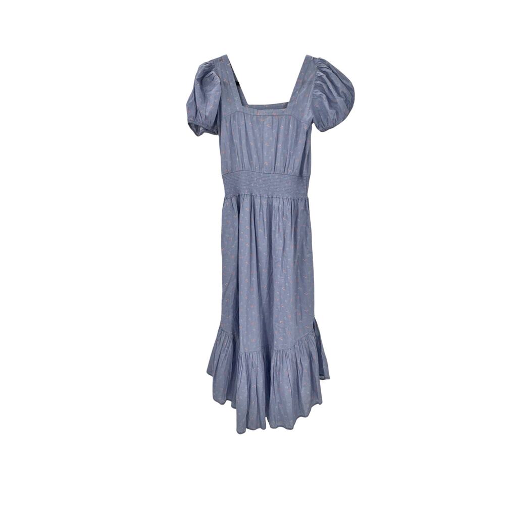 Love Shack Fancy Begonia Dress Puff Sleeve Floral in Royal Blue Size XS NWOT - Picture 6 of 12